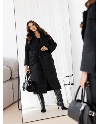 Płaszcz futrzany By o la la...! czarny