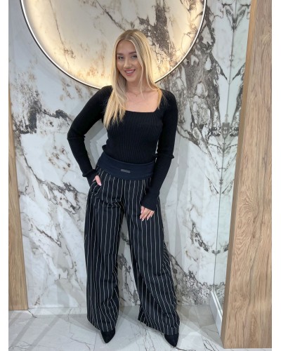 Szwedy materiałowe w paski By o la la...! czarne