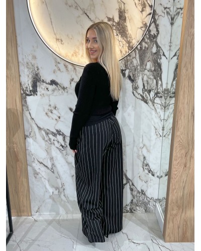 Szwedy materiałowe w paski By o la la...! czarne