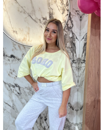 T-shirt SOHO By o la la...! sunshine z szarym melanżem