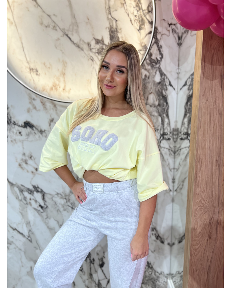 T-shirt SOHO By o la la...! sunshine z szarym melanżem