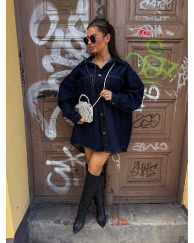 Koszula jeansowa La Milla ciemny jeans