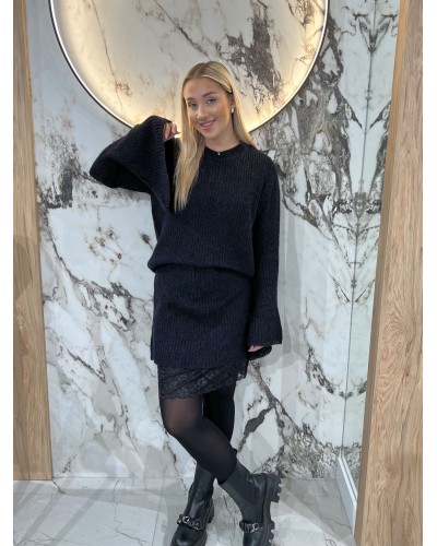 Sukienka swetrowa z halką By o la la...! czarna