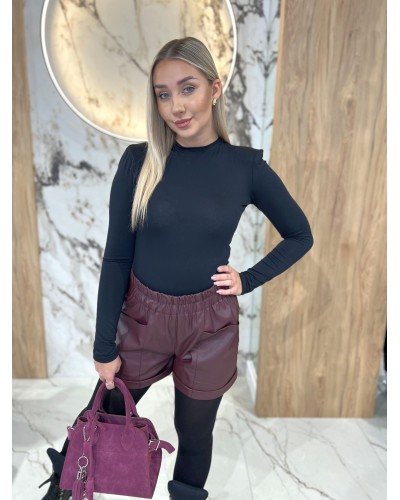 Spodenki z ekoskóry By o la la...! merlot