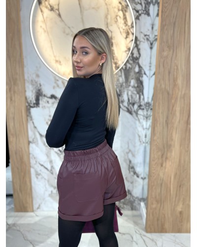 Spodenki z ekoskóry By o la la...! merlot