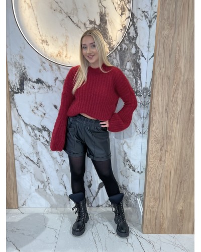 Spodenki z ekoskóry By o la la...! czarne