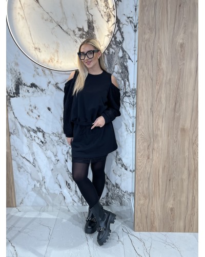 Komplet dresowy ze spódniczką By o la la...! czarny