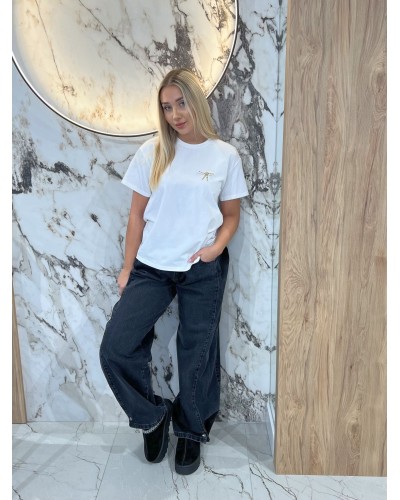 Spodnie jeansowe z zakładkami By o la la...! szare