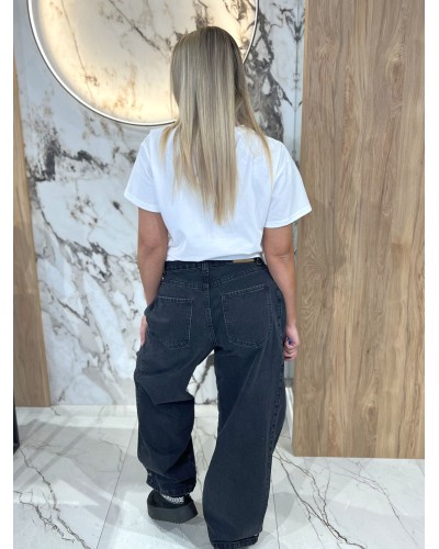 Spodnie jeansowe z zakładkami By o la la...! szare