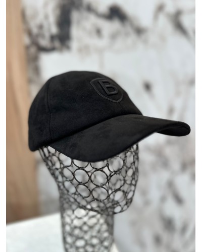 Czapka z daszkiem welurowa By o la la...! czarna