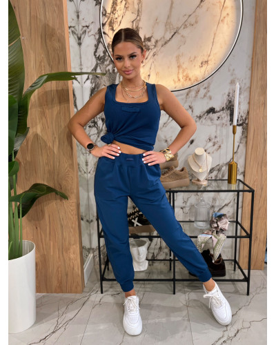 Spodnie dresowe serduszka By o la la...! navy blue