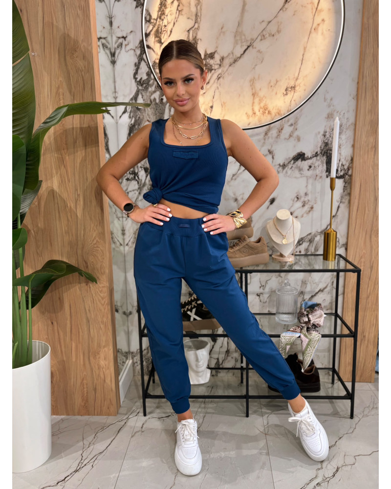 Spodnie dresowe serduszka By o la la...! navy blue
