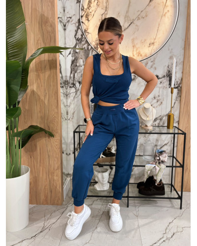 Spodnie dresowe serduszka By o la la...! navy blue