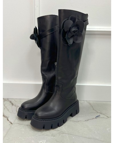 Kozaki z różą La Milla czarne