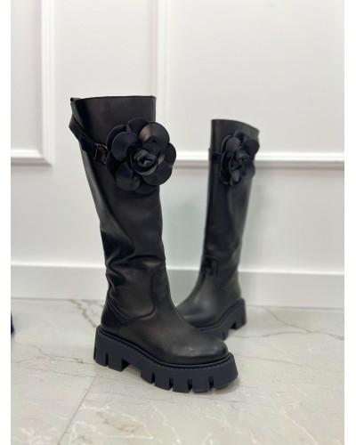 Kozaki z różą La Milla czarne