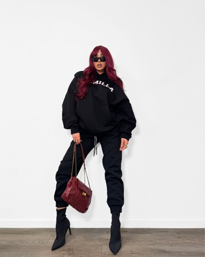 Bluza z kapturem La Milla czarna