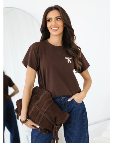 T-shirt z logowaną kokardką By o la la..! chocomuss