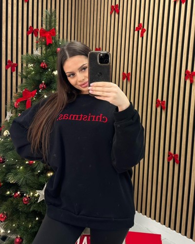 Bluza ocieplana Christmas EMO czarna