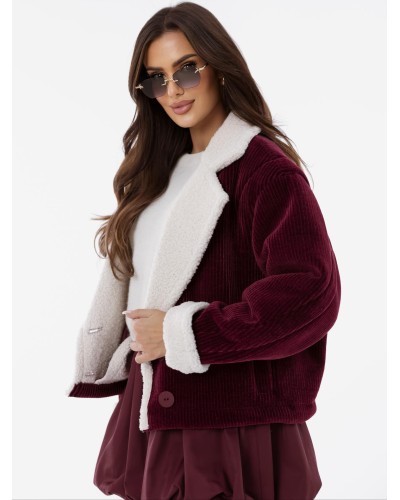 Kożuch sztruksowy By o la la...! merlot