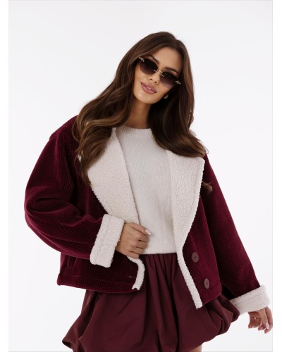 Kożuch sztruksowy By o la la...! merlot