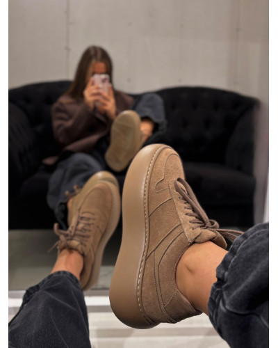 Sneakersy na platformie By o la la...! korzenne
