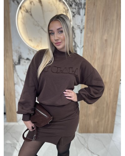 Sukienka dresowa z naszytym logo By o la la...! chocomuss