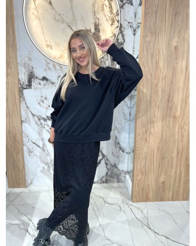 Sukienka bluza z koronką By o la la...! czarna