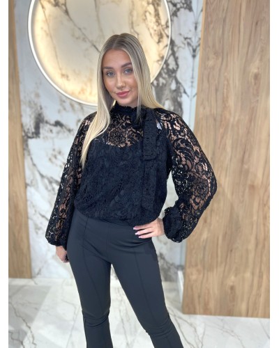 Koronkowe body z kokardą By o la la...! czarne