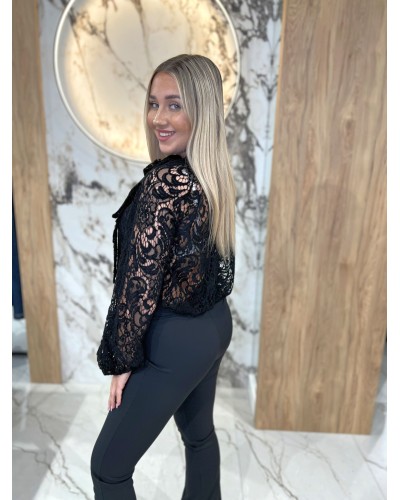 Koronkowe body z kokardą By o la la...! czarne