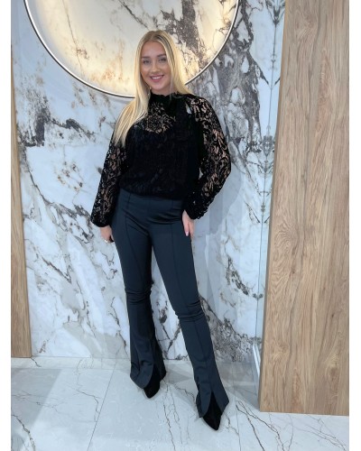 Koronkowe body z kokardą By o la la...! czarne