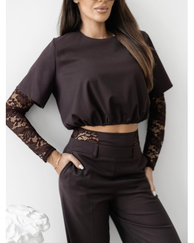 Komplet z koronkowymi wstawkami By o la la...! chocomuss