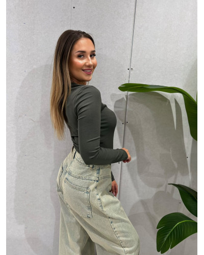 Basic z długim rękawem Elodie oliwkowy