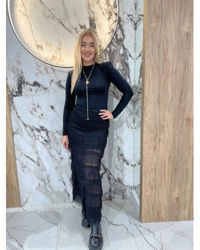 Spódnica z falbanami By o la la...! czarna