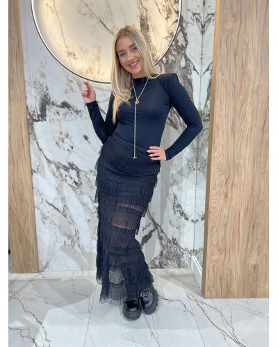 Spódnica z falbanami By o la la...! czarna