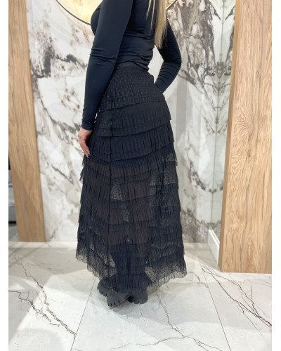 Spódnica z falbanami By o la la...! czarna