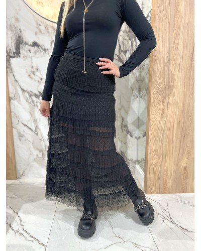 Spódnica z falbanami By o la la...! czarna