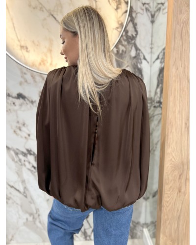 Satynowa bluzka z marszczeniami By o la la...! chocomus