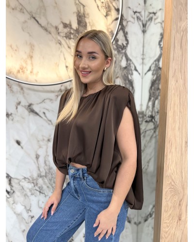 Satynowa bluzka z marszczeniami By o la la...! chocomus