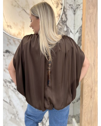 Satynowa bluzka z marszczeniami By o la la...! chocomus