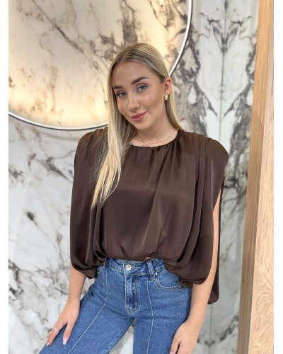 Satynowa bluzka z marszczeniami By o la la...! chocomus