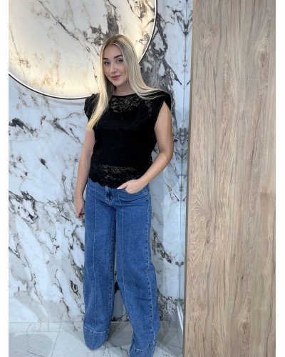 Koronkowa bluzka z poduszkami By o la la...! czarna