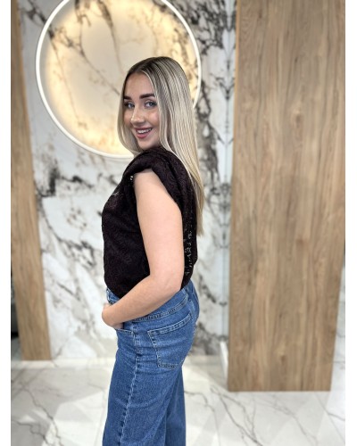 Koronkowa bluzka z poduszkami By o la la...! czarna