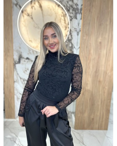 Satynowe spodnie By o la la...! czarne