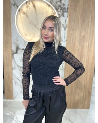 Satynowe spodnie By o la la...! czarne