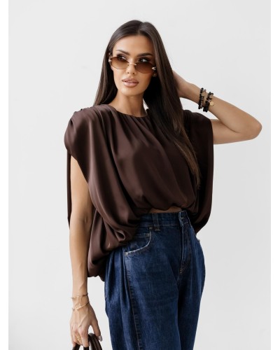 Satynowa bluzka z marszczeniami By o la la...! chocomus