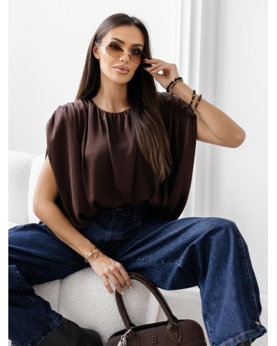 Satynowa bluzka z marszczeniami By o la la...! chocomus