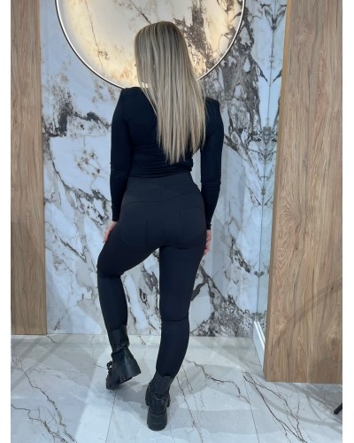 Legginsy push-up gładkie By o la la...! czarne