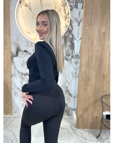 Legginsy push-up gładkie By o la la...! czarne