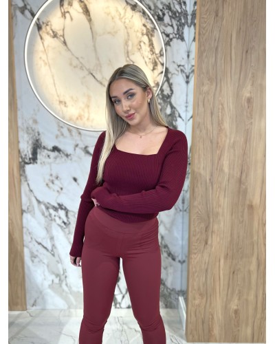 Legginsy push-up gładkie By o la la...! merlot