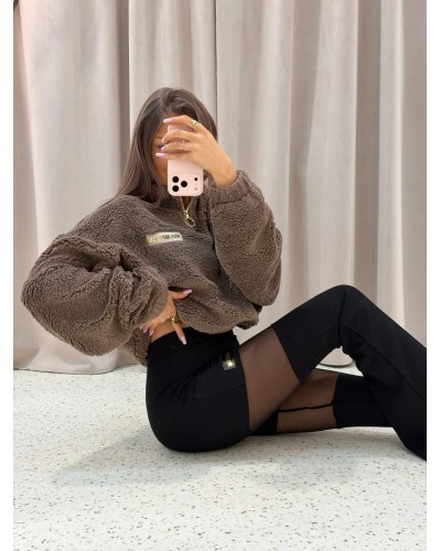 Bluza teddy z logo na plecach fango